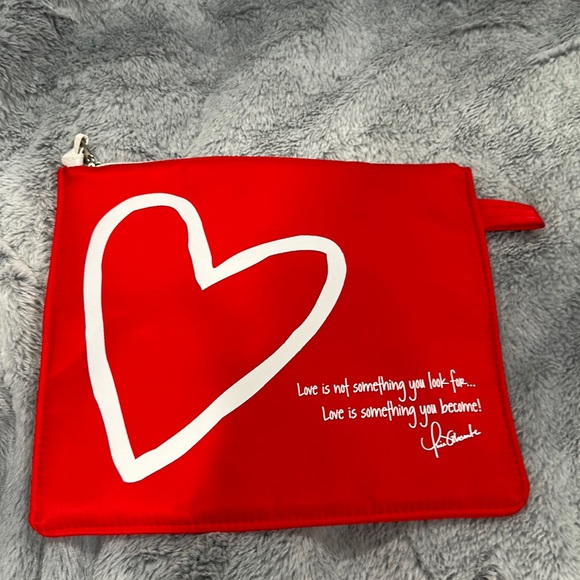 Peace Love World Other - 11” X 9” padded , IPad Case, zippered pouch “I am love”. Peace Love World.  Red